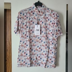 Selected Homme Floral Print Button Shirt Mens Size Large
